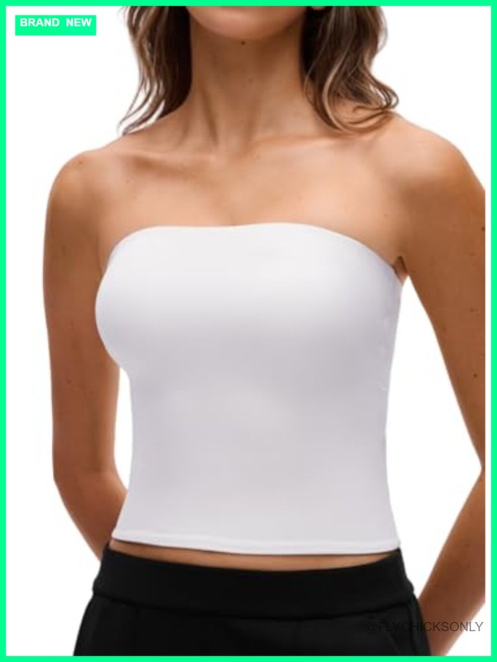 CRZ YOGA Butterluxe Double Lined Crop Tube Top Fitted Sleeveless